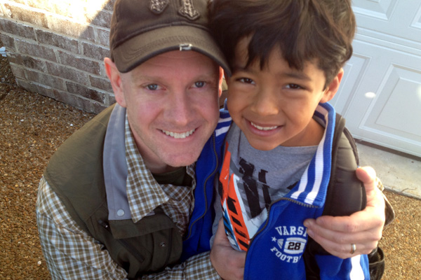 Saying goodbye to my son to go to Guatemala for 2.5 months to produce Becoming Fools.